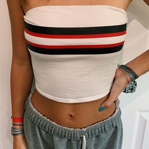 💥PINK white tube top💥